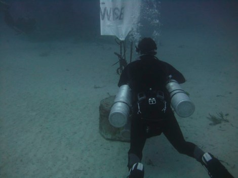 Steve moving the stone block.