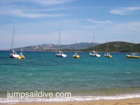 Looking back on the yachts at lunch time