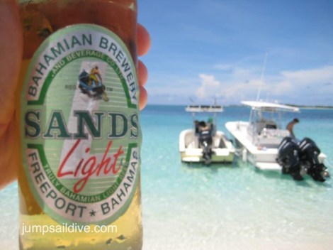 Drinking the local beer on Rose Island