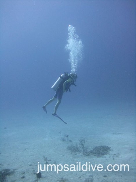 Sharleen demonstrating her buoyancy skills