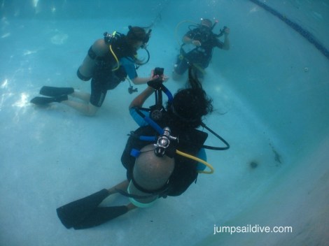 Cassidy and Natalie on Confined Water Dive 3 Photo taken by Cassidy's father