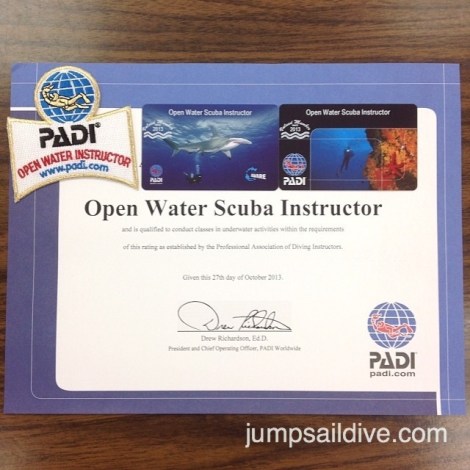 My OWSI certificate, cards and patch