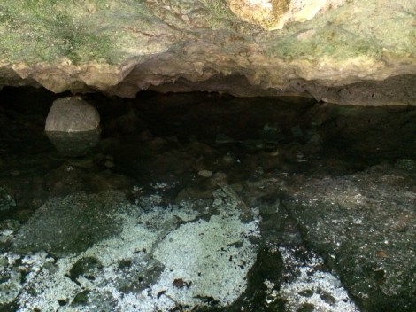 This is what you see when you walk down those steps at Ralph's Cave. Can you spot the line arrow? 