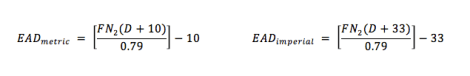 The EAD formula in both metric and imperial forms